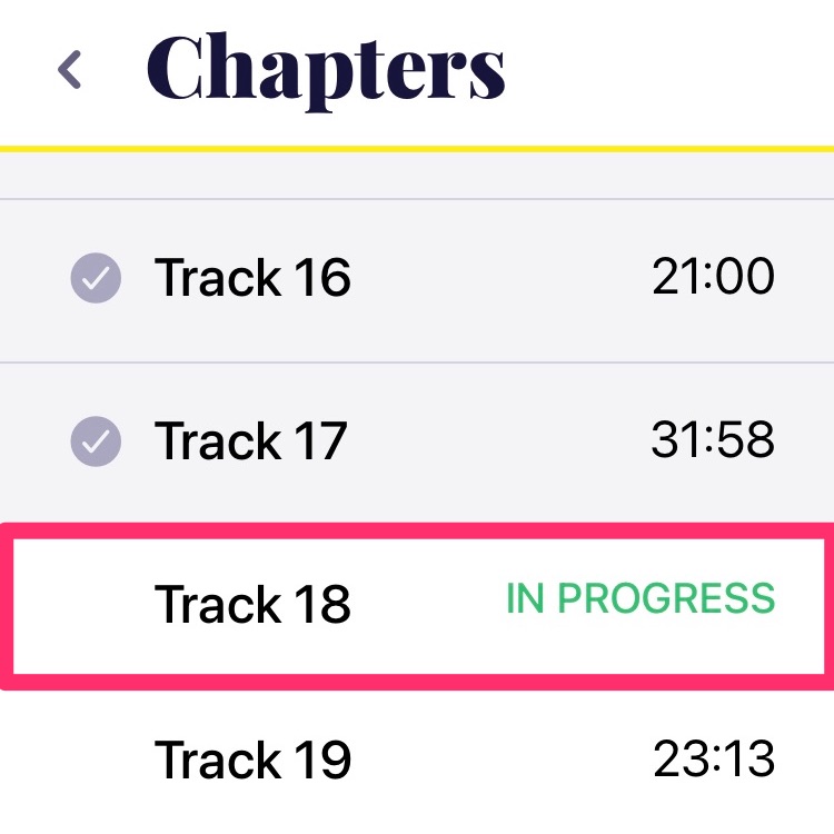 A chapter in progress in the Chirp app